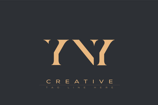 YNY abstract letter logo design. This logo is designed by three abstract letters.