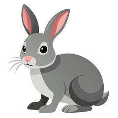 Obraz premium Cute gray rabbit sitting in a playful pose with soft features 