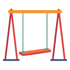 Swing set in colorful flat design against white background  