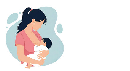 Mother breastfeeding baby nurturing love