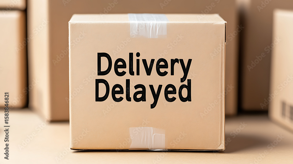 Poster a cardboard box with the text 
