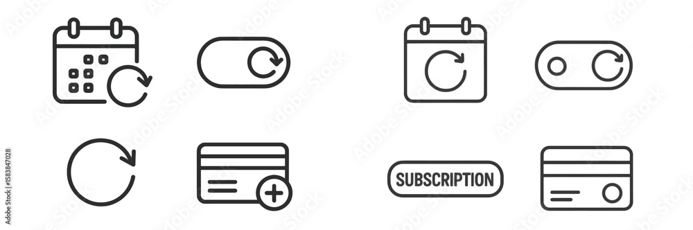 Poster icons representing subscription management, reminders, and repetitive tasks designed for streamlined