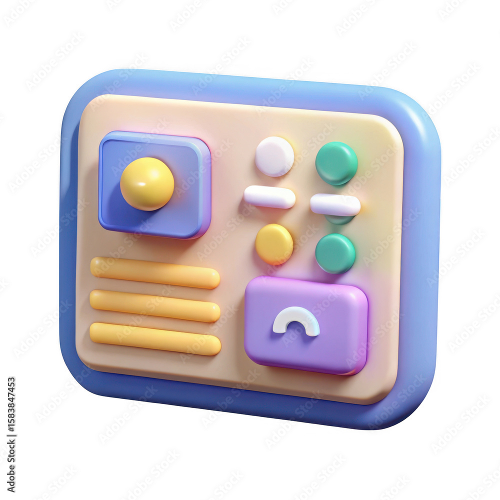 Poster abstract interface elements isolated on transparent background