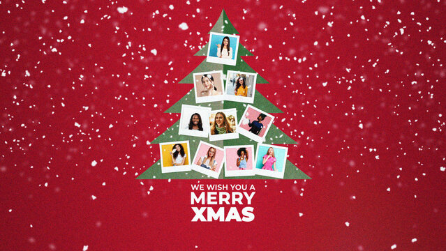 Christmas Tree Photo Collage Title Animation for Wide Screen
