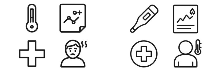 Health monitoring tools showcasing thermometer and charts for tracking wellness in a clinical or home setting