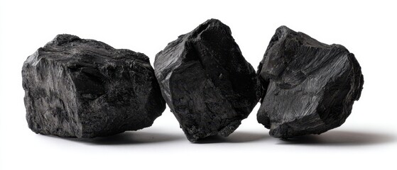 The collection of black coal pieces showcasing natural energy resources.