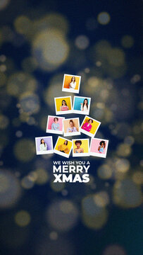 Christmas Tree Instant Pictures Title Animation for Vertical Stories