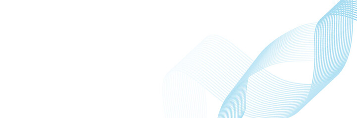 Abstract Blue Wave Lines on White Background. Vector Illustration