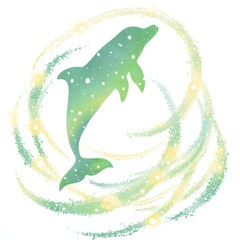 Obraz premium Dolphin in swirling ethereal light