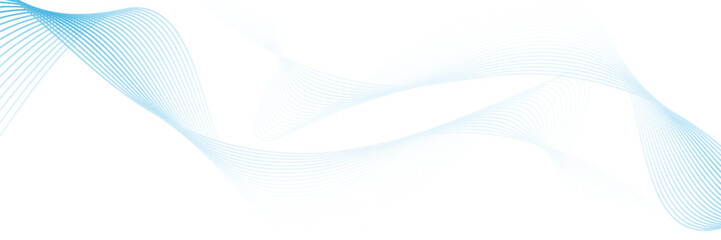 Abstract Blue Wave Lines on White Background. vector modern