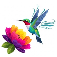 Fototapeta premium hummingbird and flower