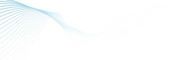 Abstract Blue Wave Lines on White Background. vector modern