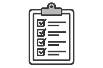 Clipboard with checklist icon transparent background, vector illustration of organized task list, productivity concept, to-do list, business planning, and workflow management graphic