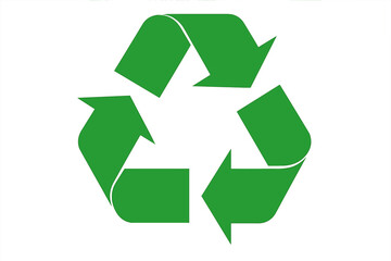 Eco-friendly green recycle icon with recycling arrows symbol on transparent background, sustainable environment vector illustration, circular loop waste management concept