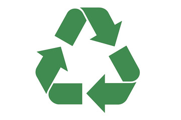 Green recycle icon with arrows. Recycling symbol for environmental conservation. Eco-friendly concept for sustainability and waste reduction. Vector illustration isolated.