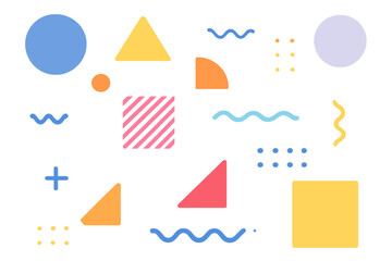 Vibrant colorful geometric shape background with abstract polygons and modern design elements, transparent PNG and vector illustration for creative projects and graphic design