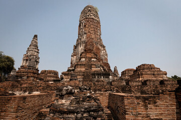Ancient buddhist sputas in the old Thai capital Ayutthaya in Thailand