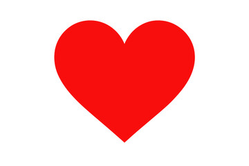 Red heart vector icon. Love symbol for Valentine's Day. Simple flat illustration for graphic design. Romance, passion, health and care concept. Isolated on white background.