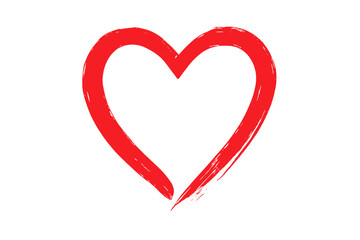 Hand-Drawn Heart Shape Vector Icon, Paint Brush Love Illustration for Valentine’s Day Card Background, Transparent PNG and Vector Graphic Design Element