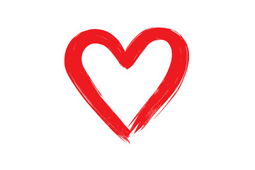 Hand-Drawn Red Heart Shape Vector Icon, Paint Brush Love Illustration, Valentine's Day Card Background, Transparent PNG and Vector Graphic Design