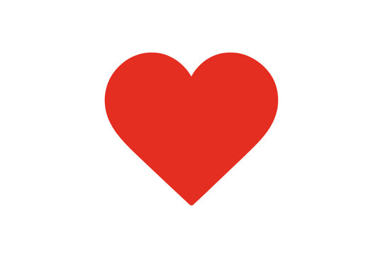 Naklejki Red heart icon vector illustration. Love symbol for Valentine's Day. Simple flat design element for romance, passion, health, and social media like button concepts.