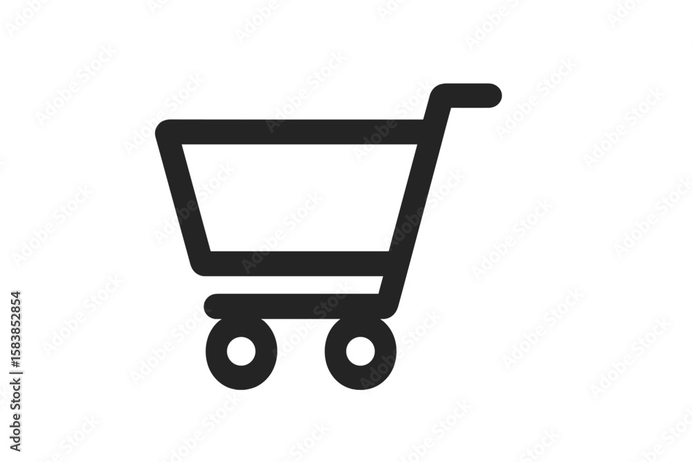 Poster shopping cart icon for e-commerce websites and mobile apps. vector symbol for an online store, buy b