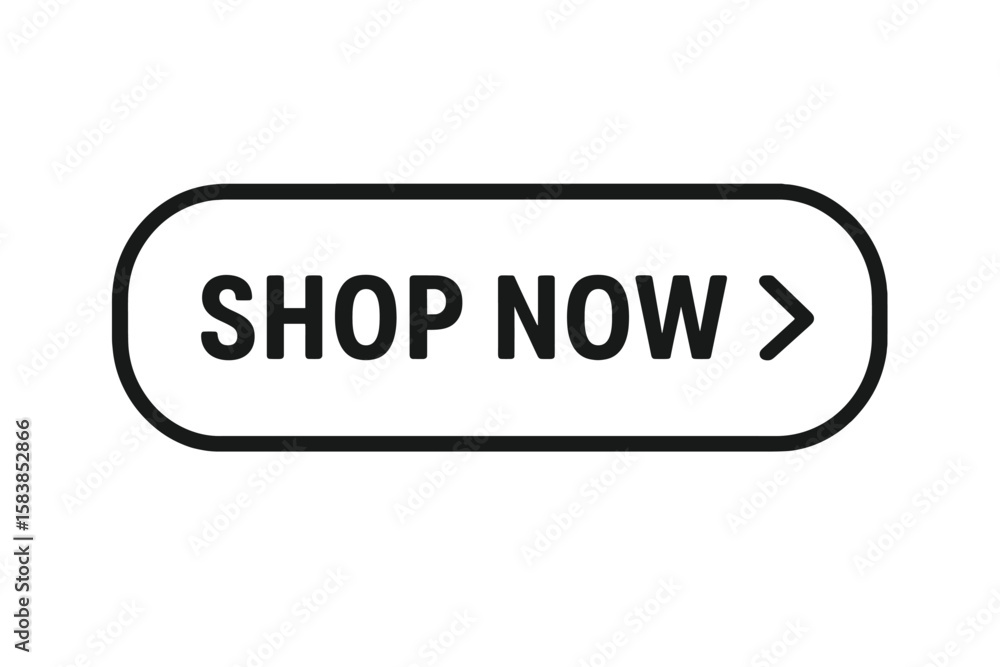 Poster shop now button vector. call to action web icon for online shopping and e-commerce. simple, modern u