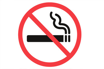 No Smoking Sign, Vector Illustration, Transparent Background, Modern Smoking Ban Symbol, Prohibition Notice, Red Circle with Diagonal Line, Graphic Resource for Public Spaces and Health Campaigns