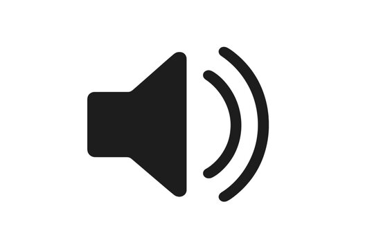 Sound on icon vector. Audio speaker volume symbol for media player interface. Music loud button for web design and mobile app. Digital graphic pictogram illustration isolated.