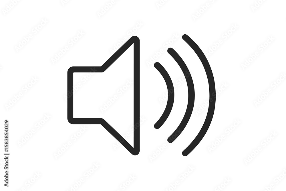 Aufkleber speaker volume icon with sound waves. simple speaker loudspeaker symbol. vector audio notification a