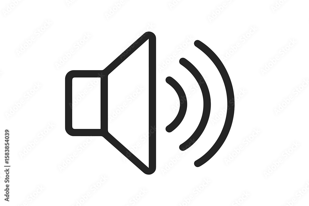 Poster loudspeaker volume sound icon. audio speaker symbol. sound waves signal. music speaker icon. sound n