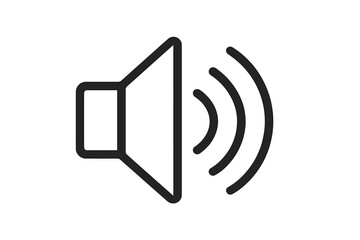 Loudspeaker Volume Sound Icon. Audio Speaker Symbol. Sound Waves Signal. Music Speaker Icon. Sound Notification Alert. Digital Multimedia Sound System. Isolated Vector. Modern Flat Design.