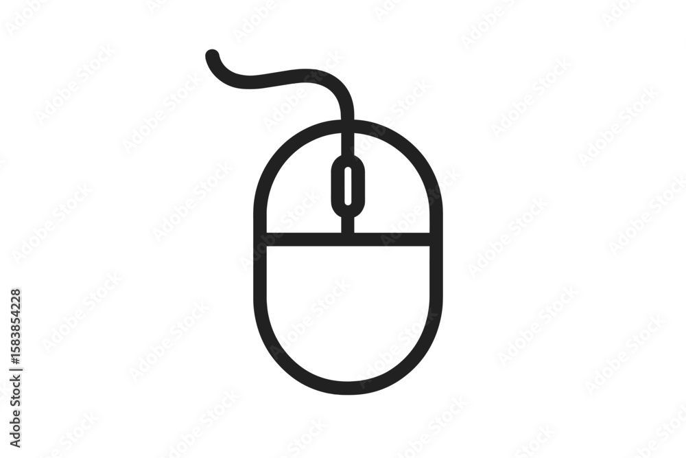 Poster computer mouse icon vector. simple linear pictogram. minimalist outline symbol for web design. wired