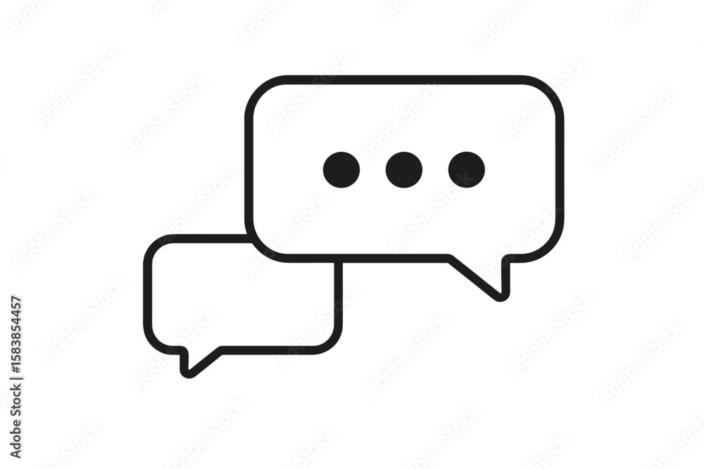 Poster chat bubble icon vector. message speech bubbles symbol. dialog, communication, comment, and discussi