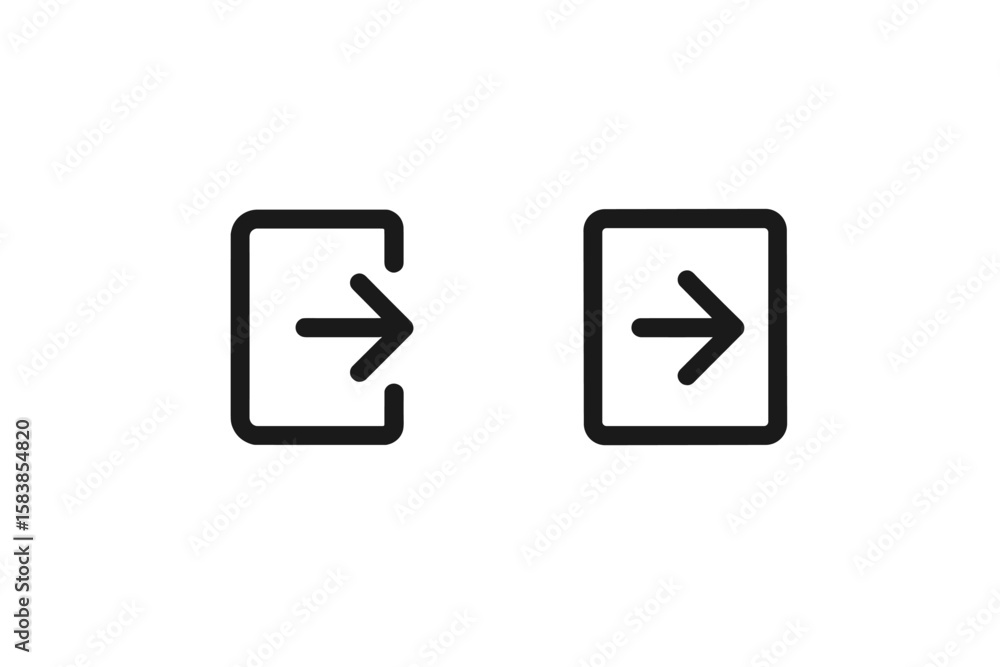 Poster modern enter and exit icons set. login and logout symbol collection for app, website, user interface