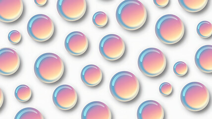 Soft gradient spheres with subtle shadows on a clean white background