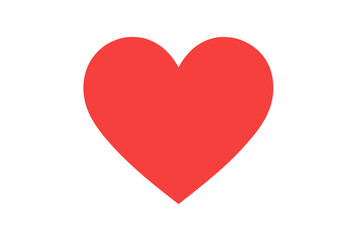 Red Heart Symbol Vector Illustration. Love, Romance, Valentines Day, Passion, Affection, Relationship Concept. Flat Icon. Isolated Clip Art. Transparent Background. Modern Minimal Design.
