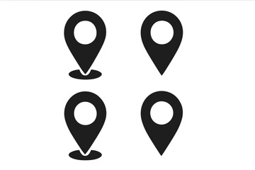 Location Pin Icons Set. Map Marker Pointers Collection. Navigation GPS Symbol. Flat Vector Map Location Pins for Geolocation, Destination, Travel, Map Point, Route, Position, and Place Marking