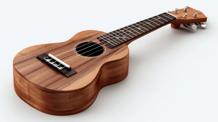Fototapeta premium Wooden ukulele on white background