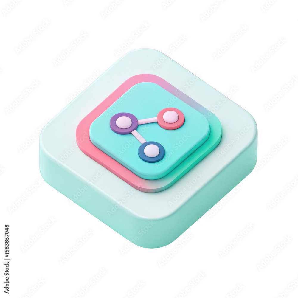 Poster abstract connection icon isolated on transparent background