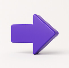 purple 3d arrow with white background pointing to the right