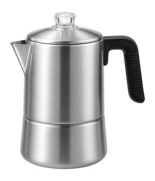 Aluminum coffee percolator with a transparent knob for brewing at campsites