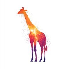 Giraffe silhouette with a galaxy design (1)