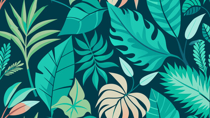 Lush Tropical Foliage A Vibrant Seamless Pattern for Designs & Backgrounds