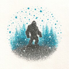 Cryptic creature in winter forest