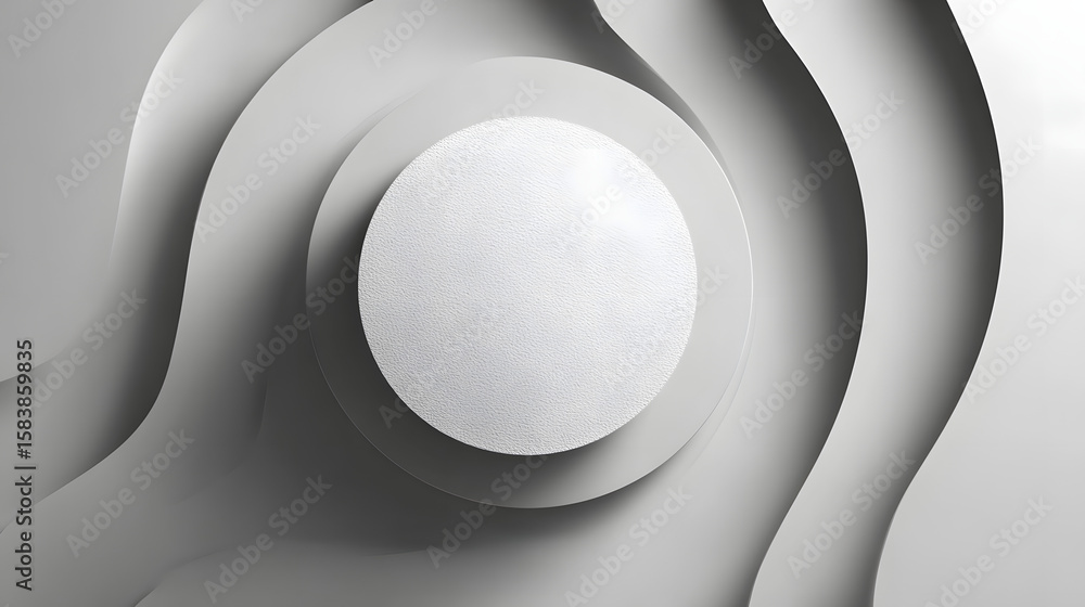 Poster abstract background with a gray circle. white and grey abstract modern transparency circle presentat