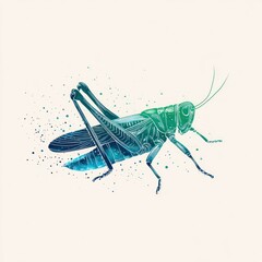 Detailed illustration of a grasshopper