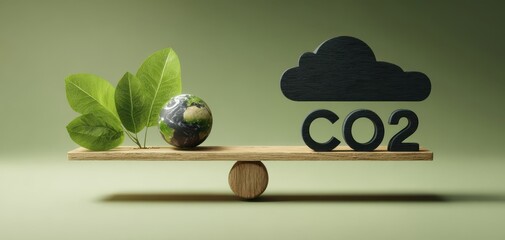 The balance of nature and carbon in a minimalist design concept.