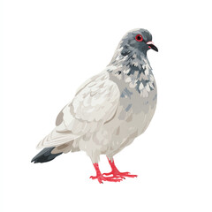 Naklejka premium paloma isolated in White Background, paloma vector, Flat lay vector illustration