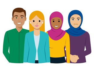 Fototapeta premium Diverse Group of People on transparent background